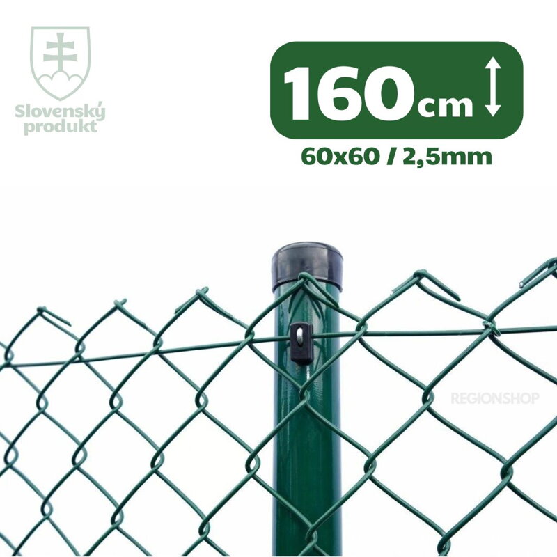 Pletivo štvorhranné PVC, 160cm(60x60,2,5) - 25m zelené