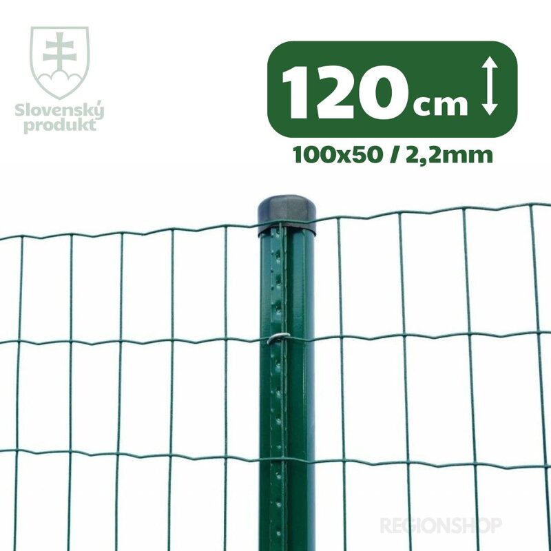 Zvárané pletivo PVC, 120cm(101,6x50,8/2,1) - 25m zelené