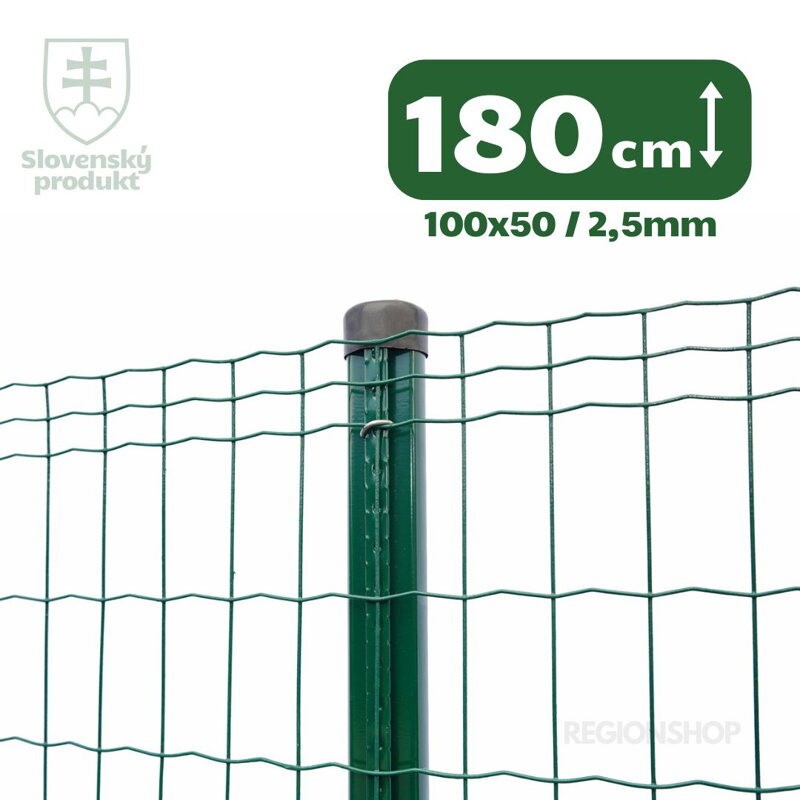 Zvárané pletivo PVC, 180cm(101,6x50,8/2,5) - 25m zelené